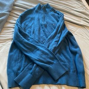 Tommy Hilfiger Men's Zip-Up Blue Sweater
